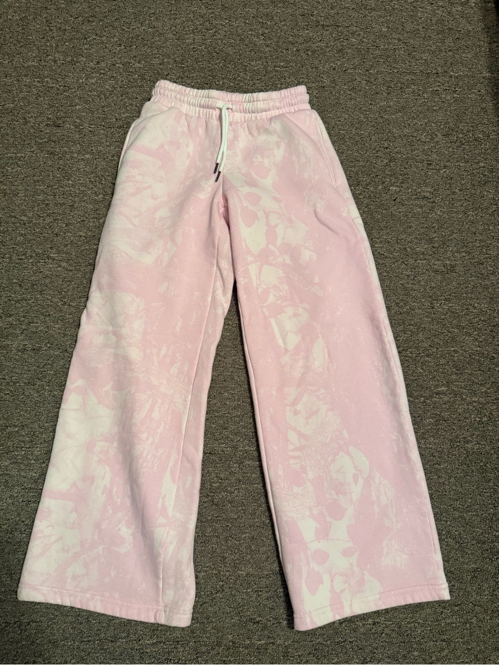 Pink Tie-Dye Wide-Leg Sweatpants Petite